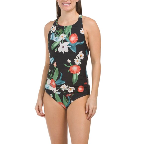 JANTZEN Botanical Layla High Neck One-piece Swimsuit - Picture 1 of 2